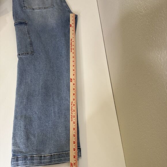 Judy Blue Jeans 18W High Waist Cargo Wide Leg JB88924 Light Wash Blue Stretch - Picture 14 of 16
